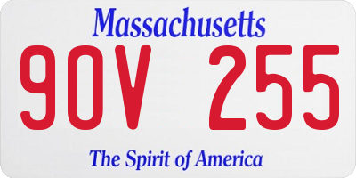 MA license plate 9OV255