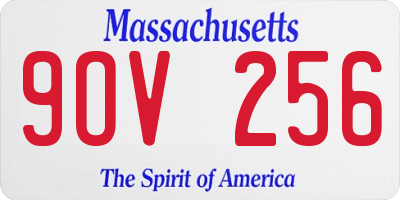 MA license plate 9OV256