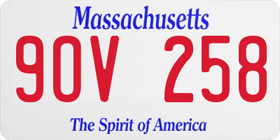 MA license plate 9OV258