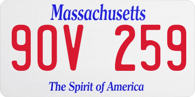MA license plate 9OV259
