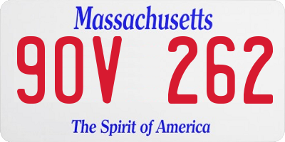 MA license plate 9OV262