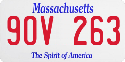 MA license plate 9OV263