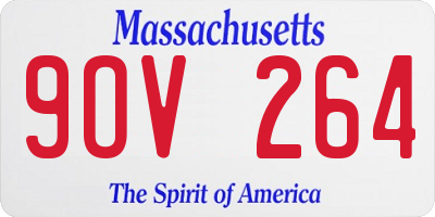 MA license plate 9OV264