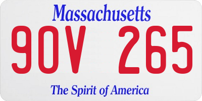 MA license plate 9OV265