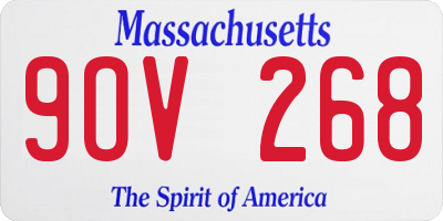MA license plate 9OV268