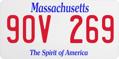 MA license plate 9OV269