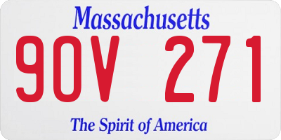 MA license plate 9OV271