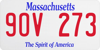 MA license plate 9OV273