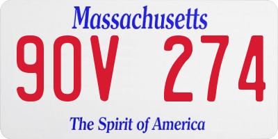 MA license plate 9OV274