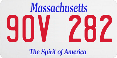 MA license plate 9OV282