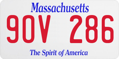 MA license plate 9OV286