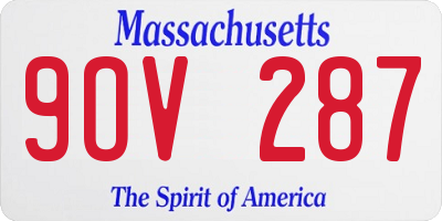 MA license plate 9OV287