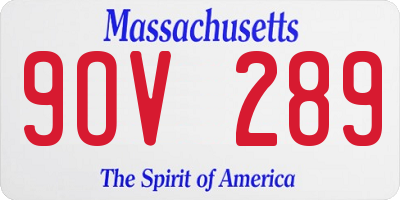 MA license plate 9OV289