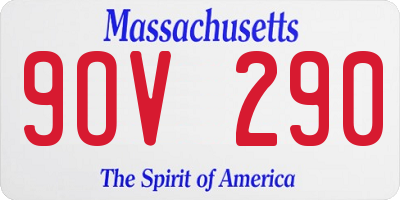 MA license plate 9OV290