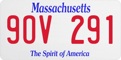 MA license plate 9OV291