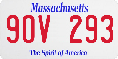 MA license plate 9OV293