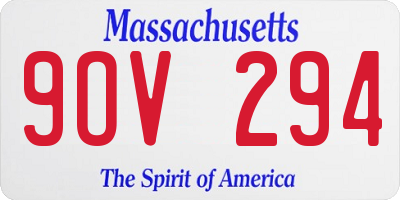 MA license plate 9OV294
