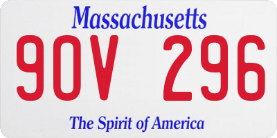 MA license plate 9OV296