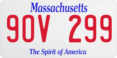 MA license plate 9OV299