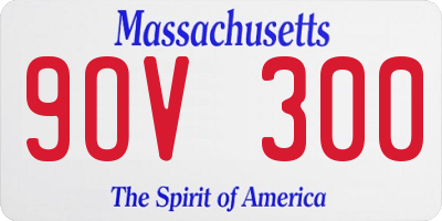 MA license plate 9OV300