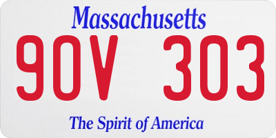 MA license plate 9OV303
