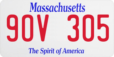 MA license plate 9OV305