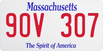 MA license plate 9OV307