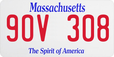 MA license plate 9OV308
