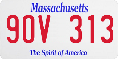 MA license plate 9OV313