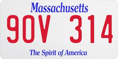 MA license plate 9OV314