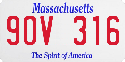 MA license plate 9OV316