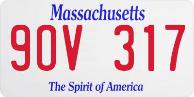 MA license plate 9OV317