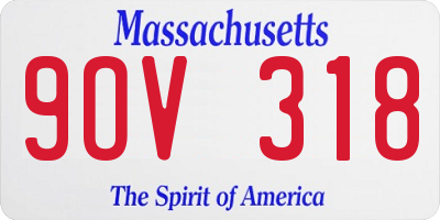 MA license plate 9OV318