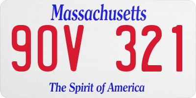 MA license plate 9OV321