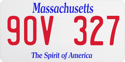 MA license plate 9OV327