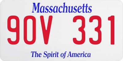 MA license plate 9OV331