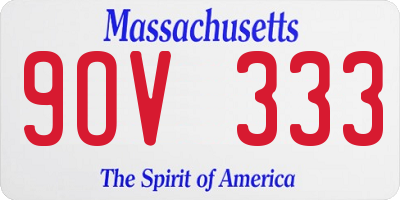 MA license plate 9OV333
