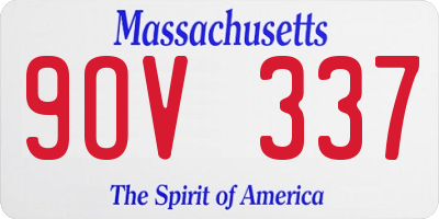 MA license plate 9OV337
