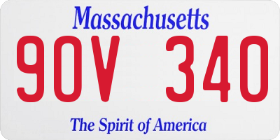 MA license plate 9OV340