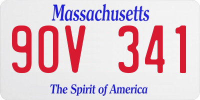 MA license plate 9OV341