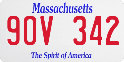 MA license plate 9OV342