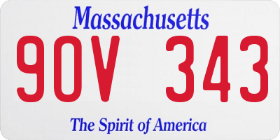 MA license plate 9OV343