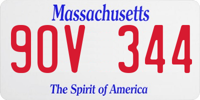 MA license plate 9OV344