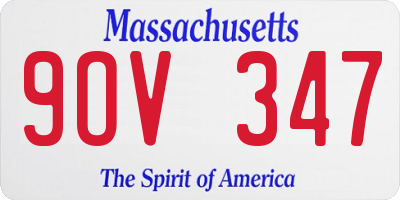 MA license plate 9OV347