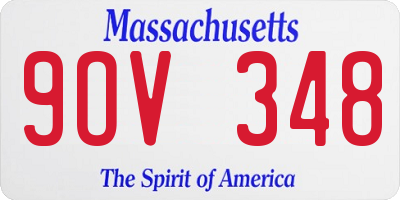 MA license plate 9OV348