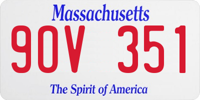MA license plate 9OV351