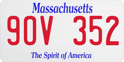 MA license plate 9OV352