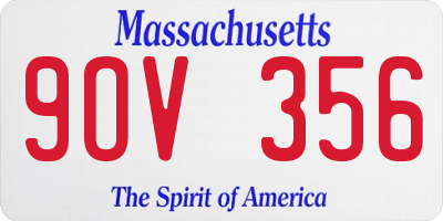 MA license plate 9OV356