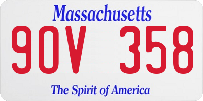 MA license plate 9OV358