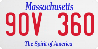 MA license plate 9OV360